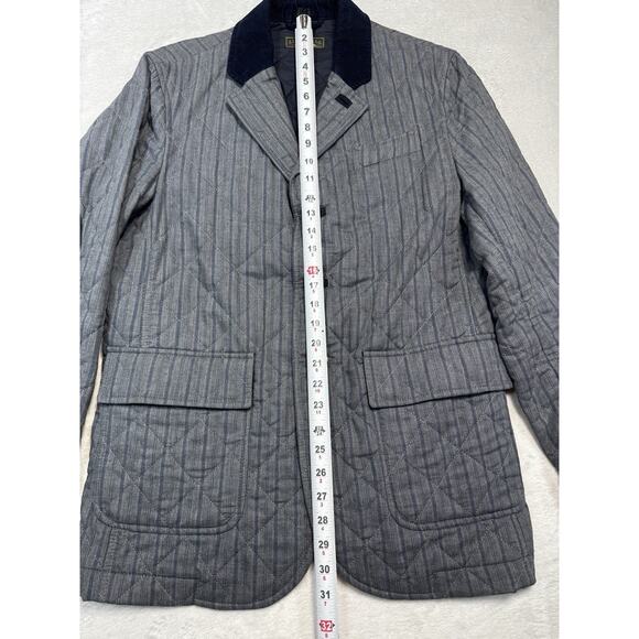 J.L. Powell Men’s Quilted Gray Lakenheath Field Jacket Suede/Corduroy Trim Sz M - Picture 4 of 8